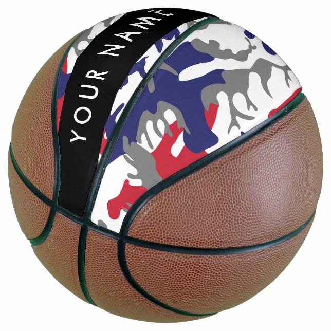 Independence day Camouflage Your name Personalize Basketball (Angled)
