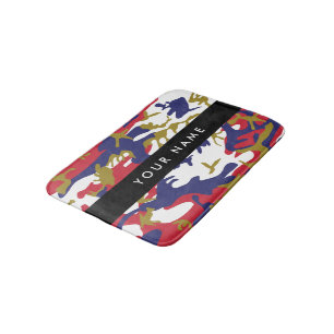 Independence day Camouflage Your name Personalize Bath Mat