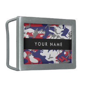 Independence day Camouflage Your name Personalize Belt Buckle