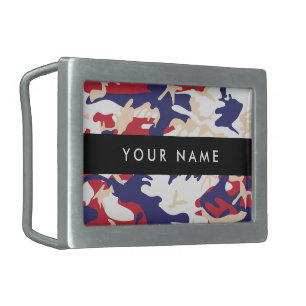 Independence day Camouflage Your name Personalize Belt Buckle
