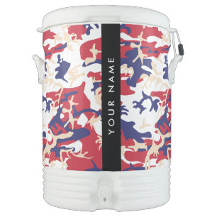 Independence day Camouflage Your name Personalize Beverage Cooler