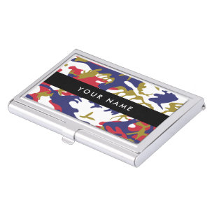 Independence day Camouflage Your name Personalize Business Card Case