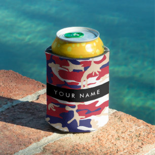 Independence day Camouflage Your name Personalize Can Cooler