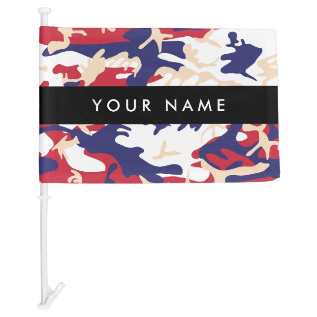 Independence day Camouflage Your name Personalize Car Flag (Front)