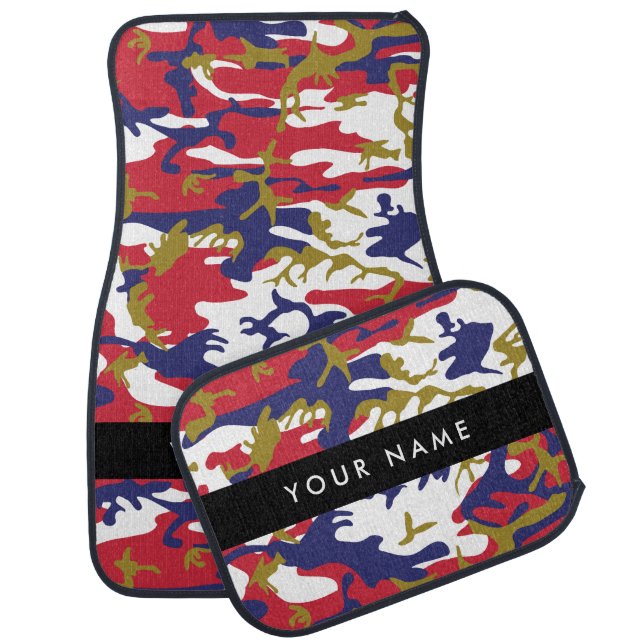 Independence day Camouflage Your name Personalize Car Floor Mat (Set)