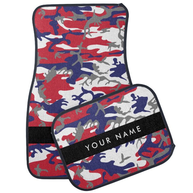Independence day Camouflage Your name Personalize Car Floor Mat (Set)