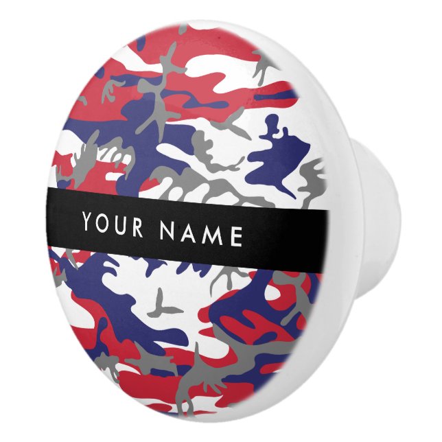 Independence day Camouflage Your name Personalize Ceramic Knob (Right)