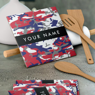 Independence day Camouflage Your name Personalize Ceramic Tile