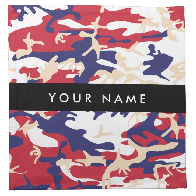 Independence day Camouflage Your name Personalize Cloth Napkin (Front)