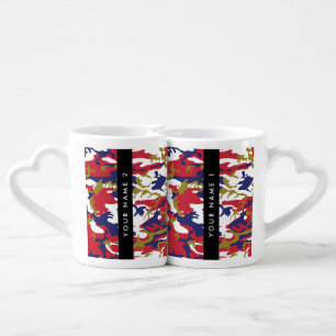 Independence day Camouflage Your name Personalize Coffee Mug Set