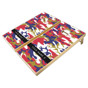 Independence day Camouflage Your name Personalize Cornhole Set
