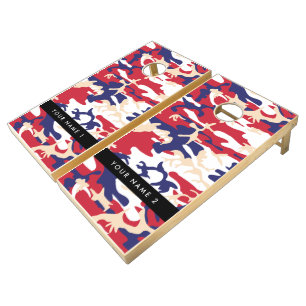 Independence day Camouflage Your name Personalize Cornhole Set