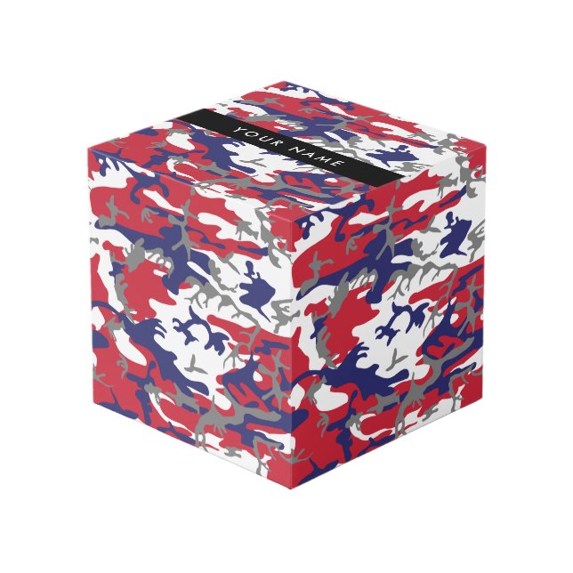 Independence day Camouflage Your name Personalize Cube (Front Angled)
