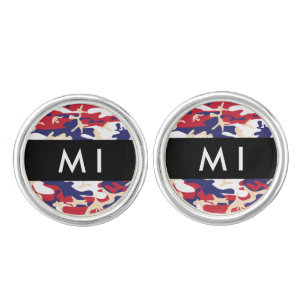 Independence day Camouflage Your name Personalize Cufflinks