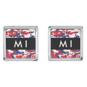 Independence day Camouflage Your name Personalize Cufflinks