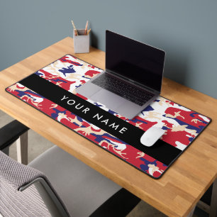 Independence day Camouflage Your name Personalize Desk Mat