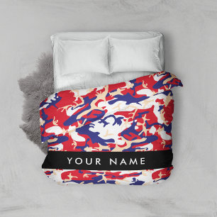 Independence day Camouflage Your name Personalize Duvet Cover