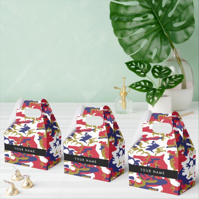 Independence day Camouflage Your name Personalize Favor Boxes (Multiple)
