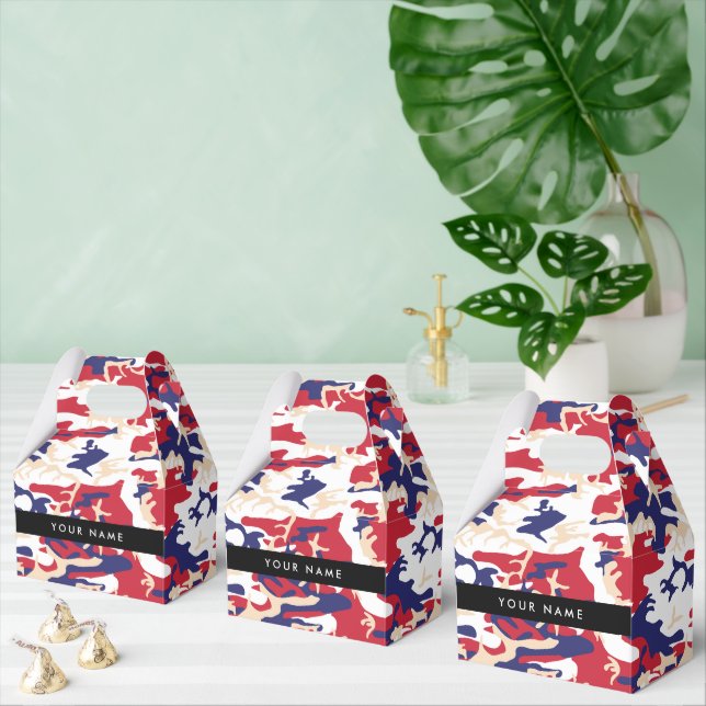Independence day Camouflage Your name Personalize Favor Boxes (Multiple)