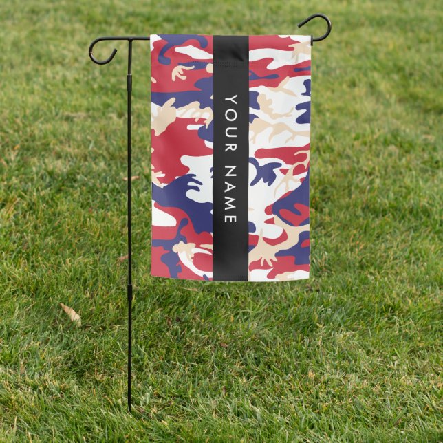 Independence day Camouflage Your name Personalize Garden Flag (In SItu)