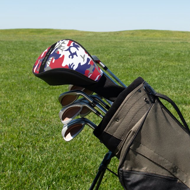 Independence day Camouflage Your name Personalize Golf Head Cover (In Situ)
