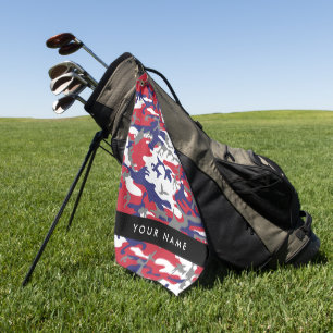 Independence day Camouflage Your name Personalize Golf Towel
