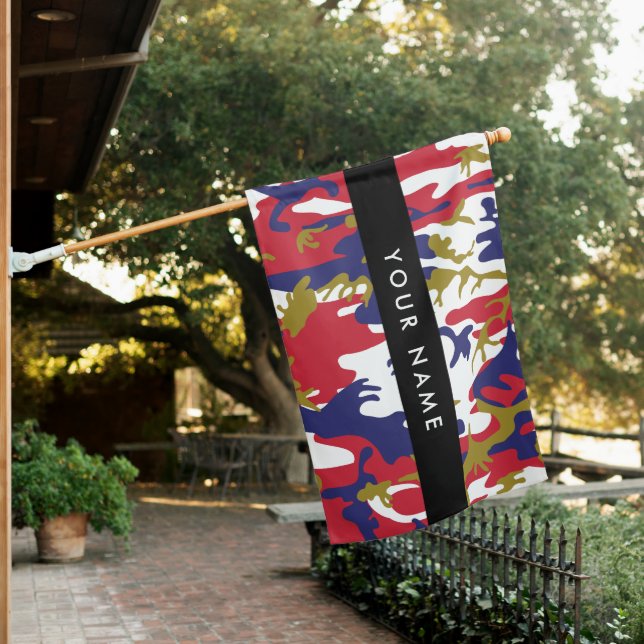 Independence day Camouflage Your name Personalize House Flag (In SItu)