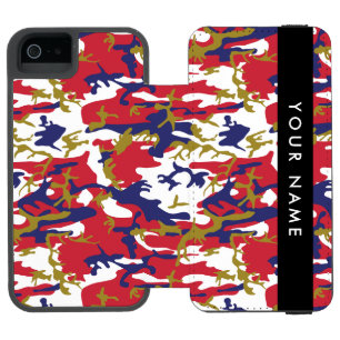 Independence day Camouflage Your name Personalize iPhone SE/5/5s Wallet Case