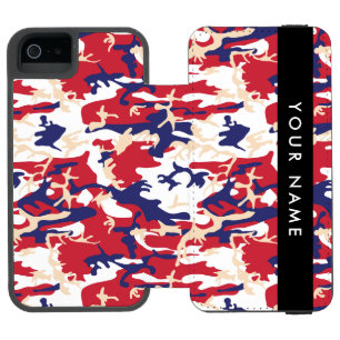 Independence day Camouflage Your name Personalize iPhone SE/5/5s Wallet Case