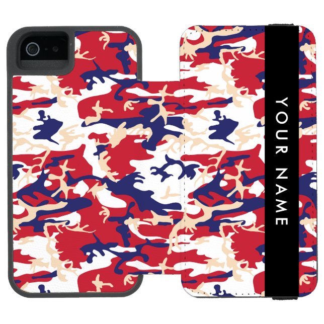 Independence day Camouflage Your name Personalize Incipio iPhone Wallet Case (Folio Open)