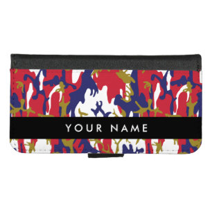 Independence day Camouflage Your name Personalize iPhone 8/7 Wallet Case