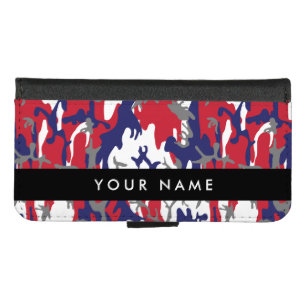 Independence day Camouflage Your name Personalize iPhone 8/7 Wallet Case