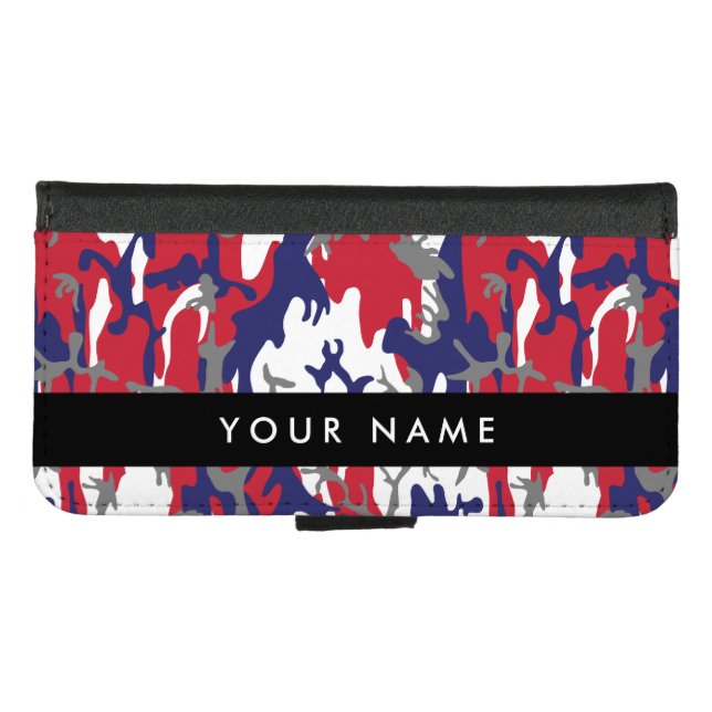 Independence day Camouflage Your name Personalize iPhone Wallet Case (Front (Horizontal))