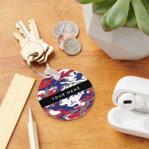 Independence day Camouflage Your name Personalize Keychain