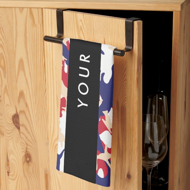 Independence day Camouflage Your name Personalize Kitchen Towel (Thirds Fold)