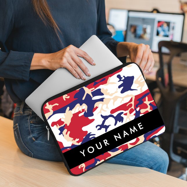 Independence day Camouflage Your name Personalize Laptop Sleeve (Creator Uploaded)