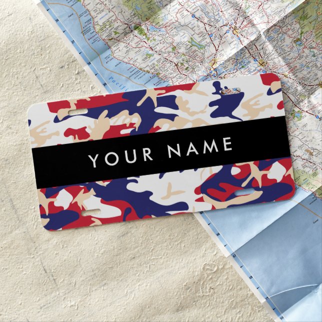 Independence day Camouflage Your name Personalize License Plate (In Situ)