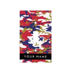 Independence day Camouflage Your name Personalize Light Switch Cover
