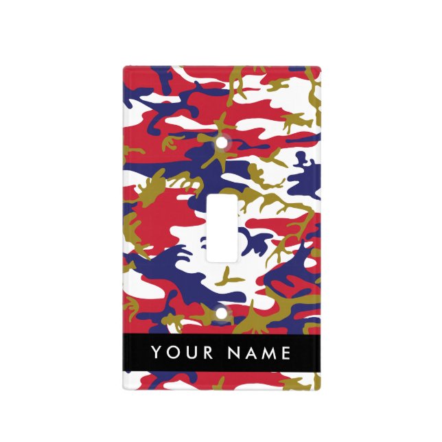 Independence day Camouflage Your name Personalize Light Switch Cover (Front)