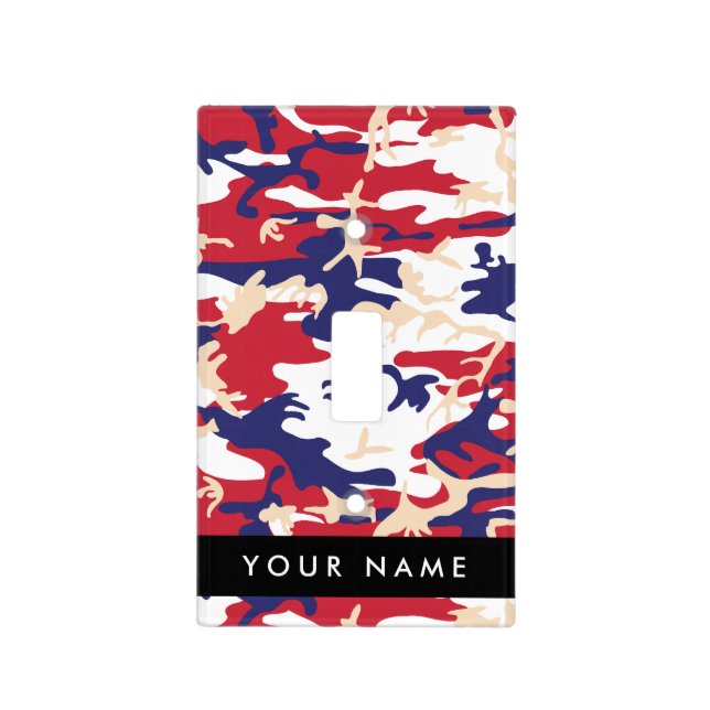 Independence day Camouflage Your name Personalize Light Switch Cover (Front)