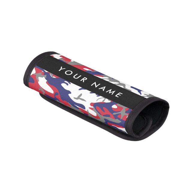 Independence day Camouflage Your name Personalize Luggage Handle Wrap (Angled)