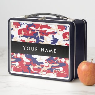 Independence day Camouflage Your name Personalize Metal Lunch Box