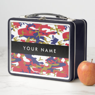 Independence day Camouflage Your name Personalize Metal Lunch Box