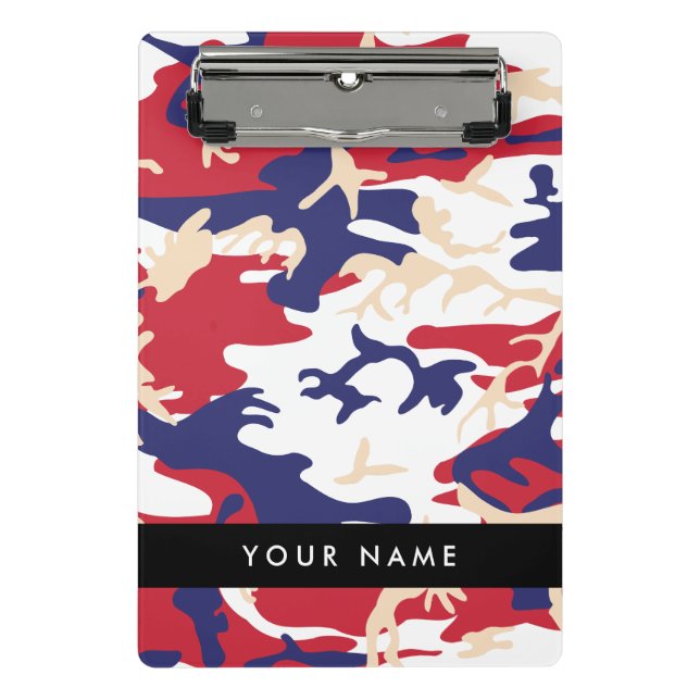 Independence day Camouflage Your name Personalize Mini Clipboard (Front)