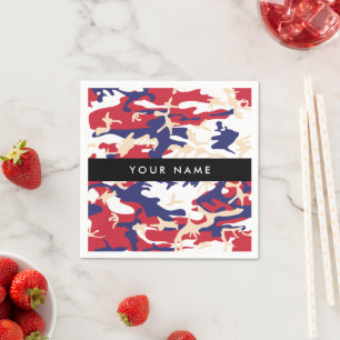 Independence day Camouflage Your name Personalize Napkins