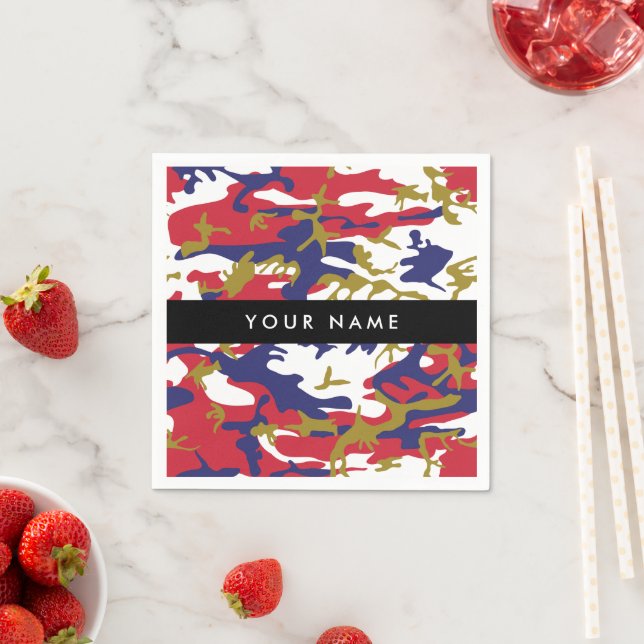 Independence day Camouflage Your name Personalize Napkins (Insitu)