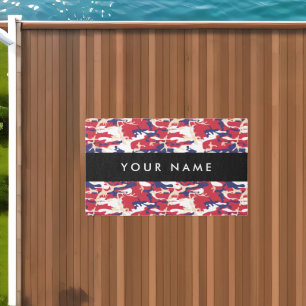 Independence day Camouflage Your name Personalize Outdoor Rug