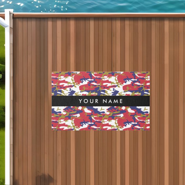 Independence day Camouflage Your name Personalize Outdoor Rug (Insitu (Outdoor 1))