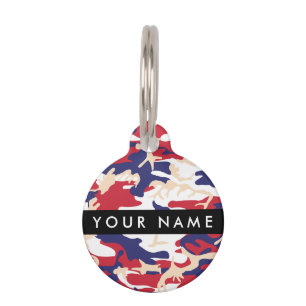 Independence day Camouflage Your name Personalize Pet ID Tag