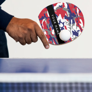 Independence day Camouflage Your name Personalize Ping Pong Paddle